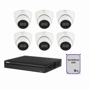 Dahua 8 Channel CCTV Security Kit: 8 Channel 4K NVR (6TB), 6 x DaHua 6MP Lite Fixed Starlight PoE IP CCTV Cameras