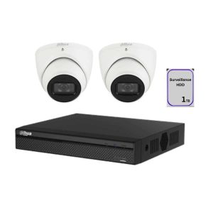 Dahua 4 Channel CCTV Security Kit: 4 Channel 4K NVR (1TB), 2 x 6MP DaHua Starlight IR CCTV Camera