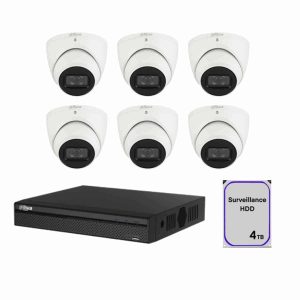 Dahua 8 Channel CCTV Security Kit:  8 Channel 4K NVR (4TB), 6 x DaHua 6MP WizSense Lite Fixed Starlight PoE IP CCTV Cameras