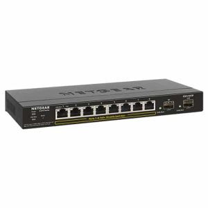NETGEAR - S350 Series 8-port Gigabit PoE+ Smart Managed Pro Switch with 2 x SFP Ports (55W PoE Budget) - GS310TP