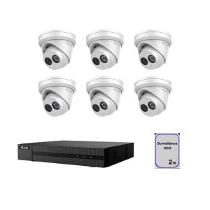 HiLook - 8MP 8Ch CCTV Security Kit - 8 Channel PoE Network Video Recorder 4K (2TB), 6 x 8MP CAMERAS– Hikvision HiLook 8MP Acusense IPC-T281H-MU 2.8MM