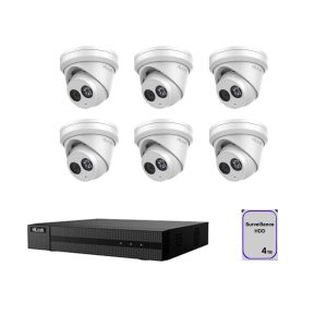 HiLook – 8MP 8Ch CCTV Security Kit – 8 Channel PoE Network Video Recorder 4K (4TB), 6 x 8MP CAMERAS– Hikvision HiLook 8MP Acusense IPC-T281H-MU 2.8MM