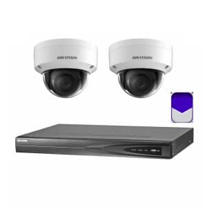HikVision - 6MP 4Ch CCTV Security Kit - 4 Channel 4k 4PoE 1 x HDD Bay CCTV NVR (3TB), 2 x DS-2CD2165G0-I – 6MP Powered-by-DarkFighter Fixed Dome 2.8mm