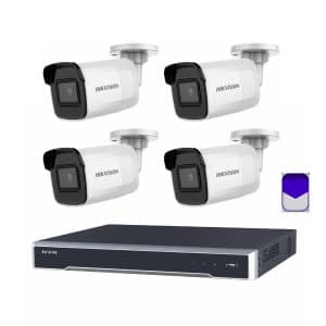 HikVision - 6MP 8Ch CCTV Security Kit - 8 Channel 4K 8 PoE 2 x HDD Bays CCTV NVR (3TB), 6 x DS-2CD2065G1-I – 6MP 2.8mm IR Powered-by-DarkFighter Fixed Mini Bullet Network Camera