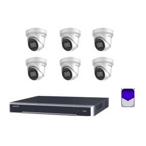 HikVision - 6MP 8Ch CCTV Security Kit - 8 Channel 4K PoE NVR (3TB), 6 x DS-2CD2366G2-IU - 2.8mm IP DarkFighter Cameras