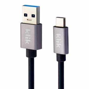 Klik – 2.5M USB-A Male To USB-C Male USB 3.0 Cable – KAC25BK