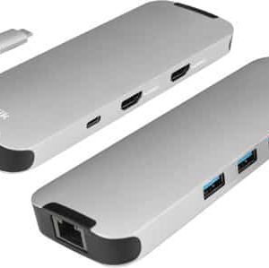 Klik – USB-C Multi-Port Adapter, 2 X HDMI, LAN, 3 X USB3.0, USB-C PD – KCMPH2AD