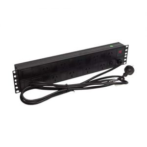Wideband 10 Way Basic Horizontal PDU, (10) 3 Pin Aus GPO Output (1) 3 Pin Aus Plug Input, 10A, 240V