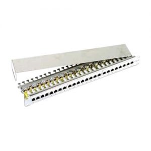Wideband Cat 6 24 Port Shielded Patch Panel Fully Loaded With Keystone Jacks