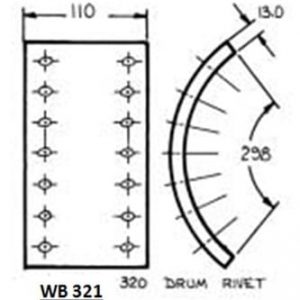 World Brake - Front Ranger Brake Lining Set - Suits Hino FD1J FD2J FC3J GD8J FD7J FD8J FC7J - WB-321